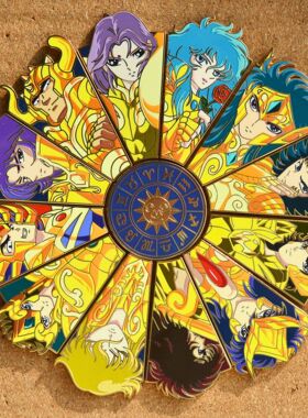 黄金圣斗士星矢金属胸针黄金十二宫珐琅徽章动漫书包配饰pin