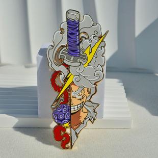 动漫海贼王周边五档路飞索隆艾斯金属徽章冰箱贴两用胸针装 饰PIN