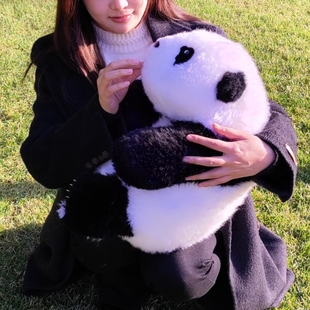 熊猫五月龄花花萌兰七仔基地仿真玩偶大号公仔女羊皮毛绒玩具礼物