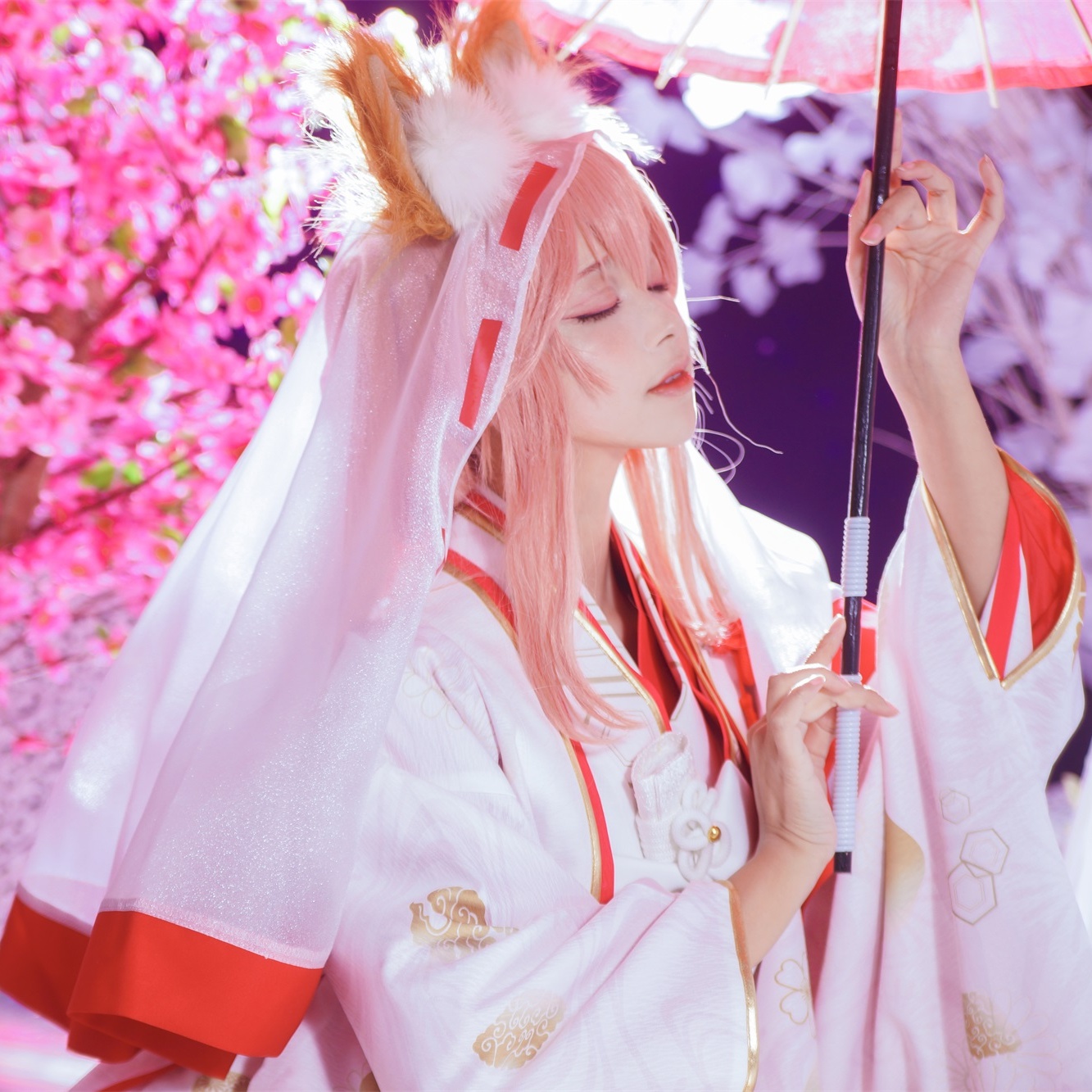 fate玉藻前fgo狐狸的夜之梦白无垢/花嫁和服cos