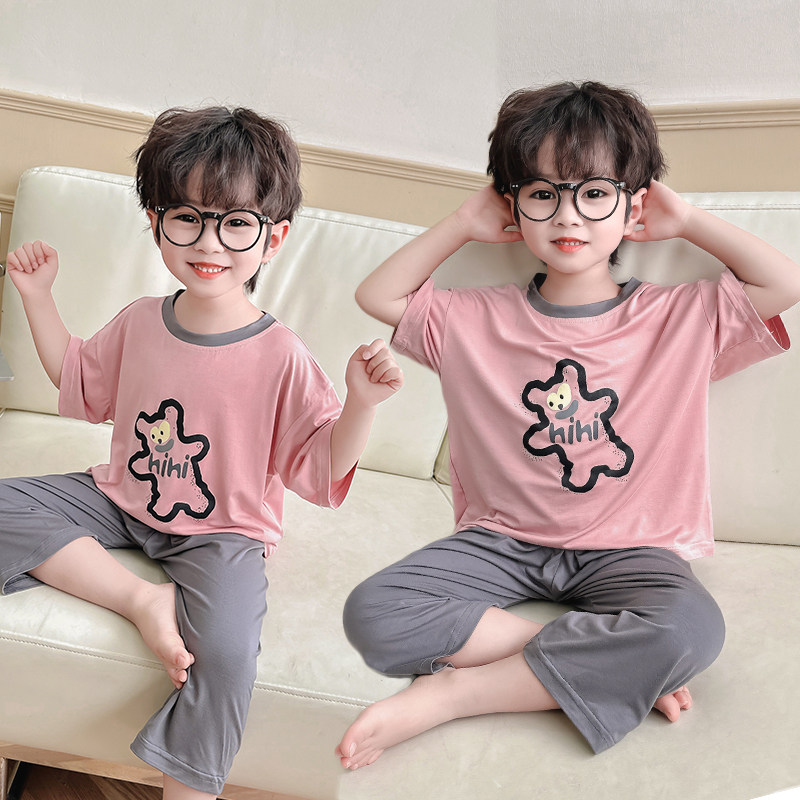 男宝宝新款夏装睡衣潮儿童莫代尔短袖套装1-4岁5小童婴幼儿空调服,童装/婴儿装/亲子装,连身衣/爬服/哈衣,淘宝优惠券,粉丝福利购,淘宝优惠卷