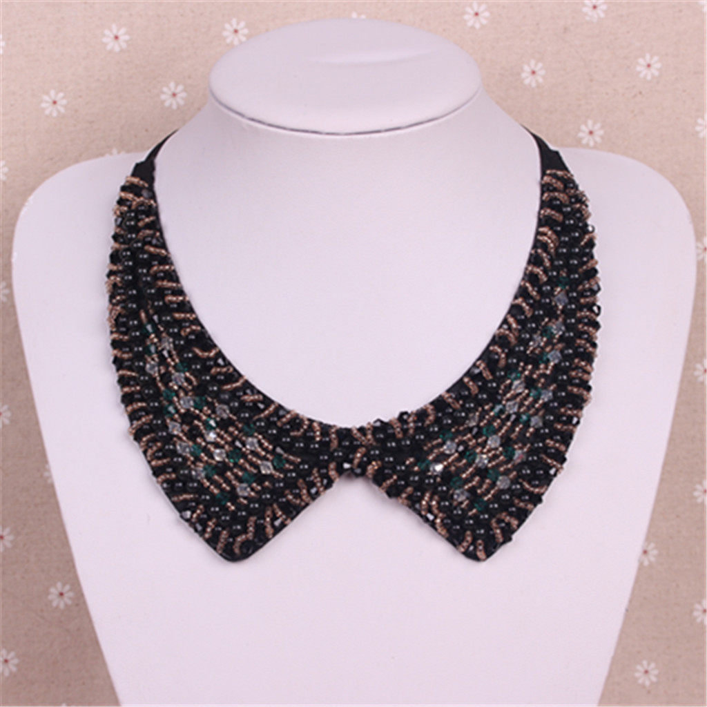 2019 NEW KOREAN JEWELRY COLORFUL BEADS GORGEOUS AND VERSATILE LADY FAKE COLLAR SHORT COLLAR