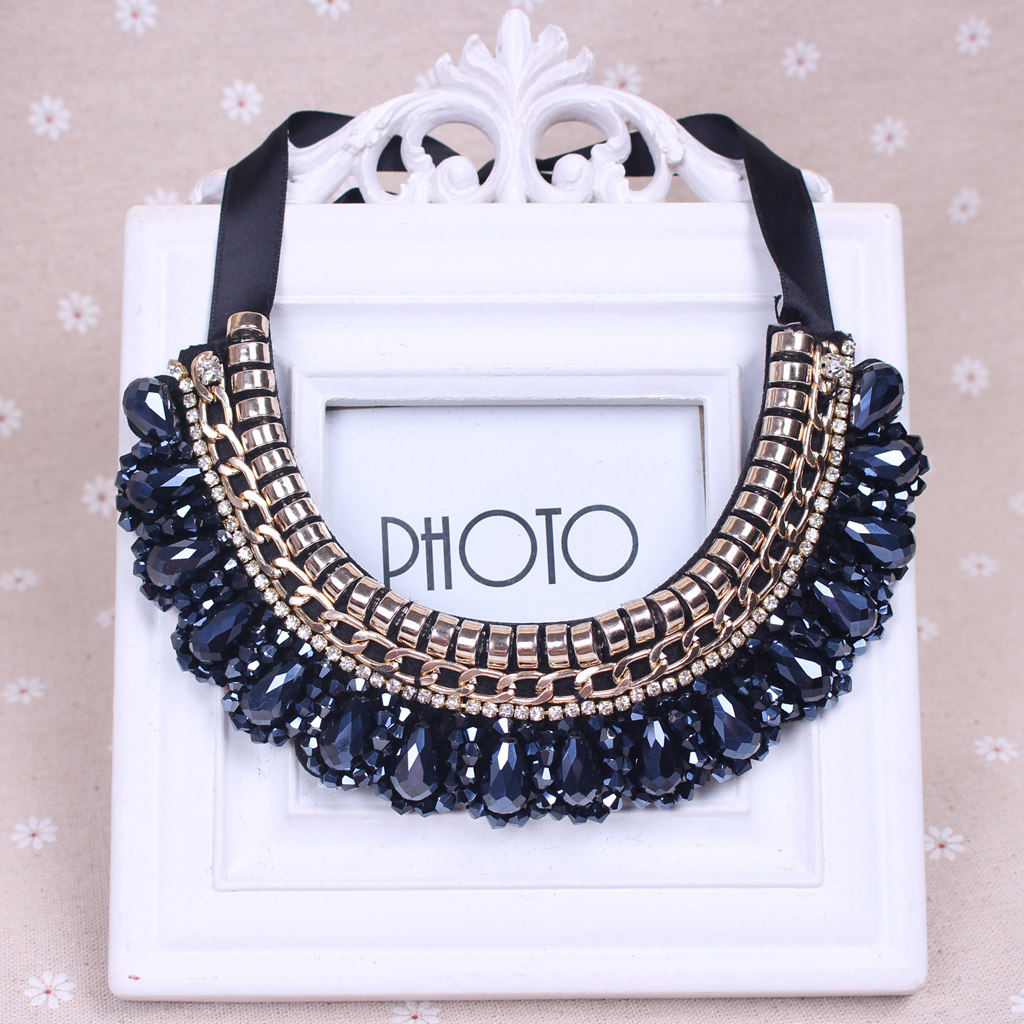 2019 KOREAN VERSION OF THE WILD HANDMADE BEAD CRYSTAL FALSE COLLAR BEADED FALSE COLLAR CLOTHING DECORATION COLLAR