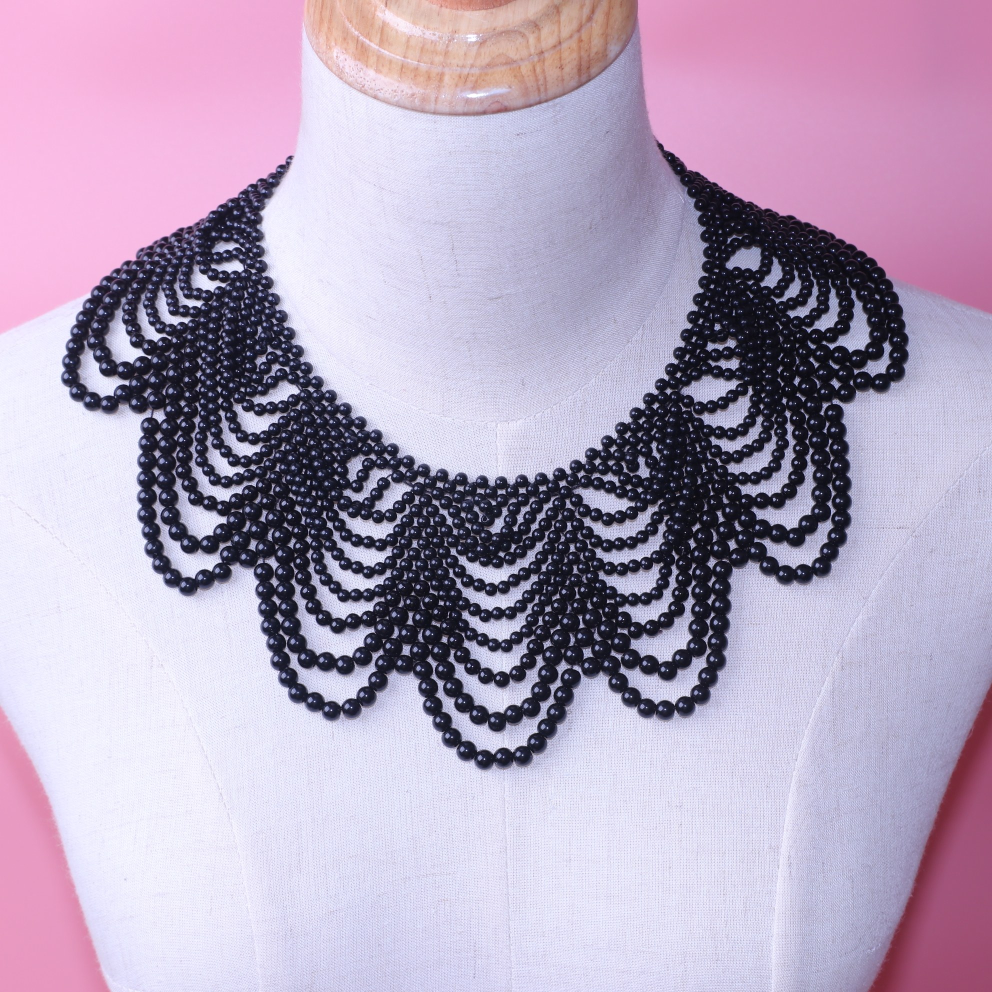 TASSEL WHITE HANDMADE PEARL WOMENS NECKLACE FALSE COLLAR PEARL FALSE COLLAR CLOTHING ACCESSORIES B10