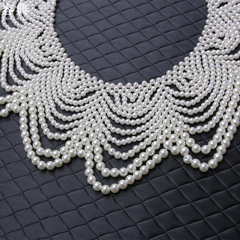 TASSEL WHITE HANDMADE PEARL WOMENS NECKLACE FALSE COLLAR PEARL FALSE COLLAR CLOTHING ACCESSORIES B10