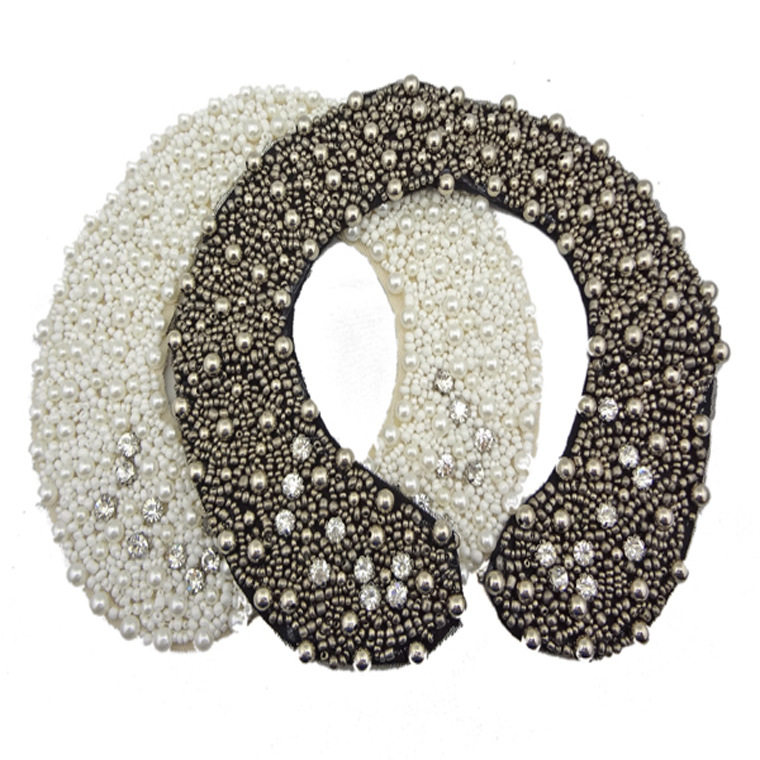 KOREA PERSONALITY JEWELRY SPARKLING DIAMOND PEARL FAKE COLLAR VERSATILE HANDMADE BEAD COLLAR NECKLACE