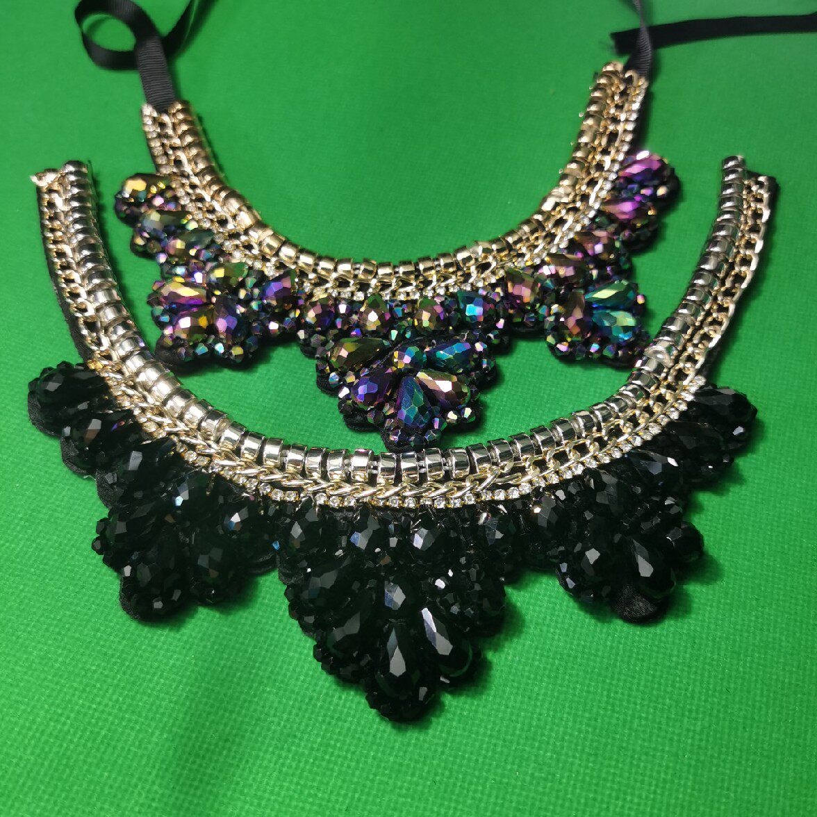 WISH POPULAR EUROPEAN AND AMERICAN FASHION CRYSTAL GEM FALSE COLLAR NECKLACE WOMENS CROSS-BORDER ACCESSORIES NEW DECORATIVE COLLAR