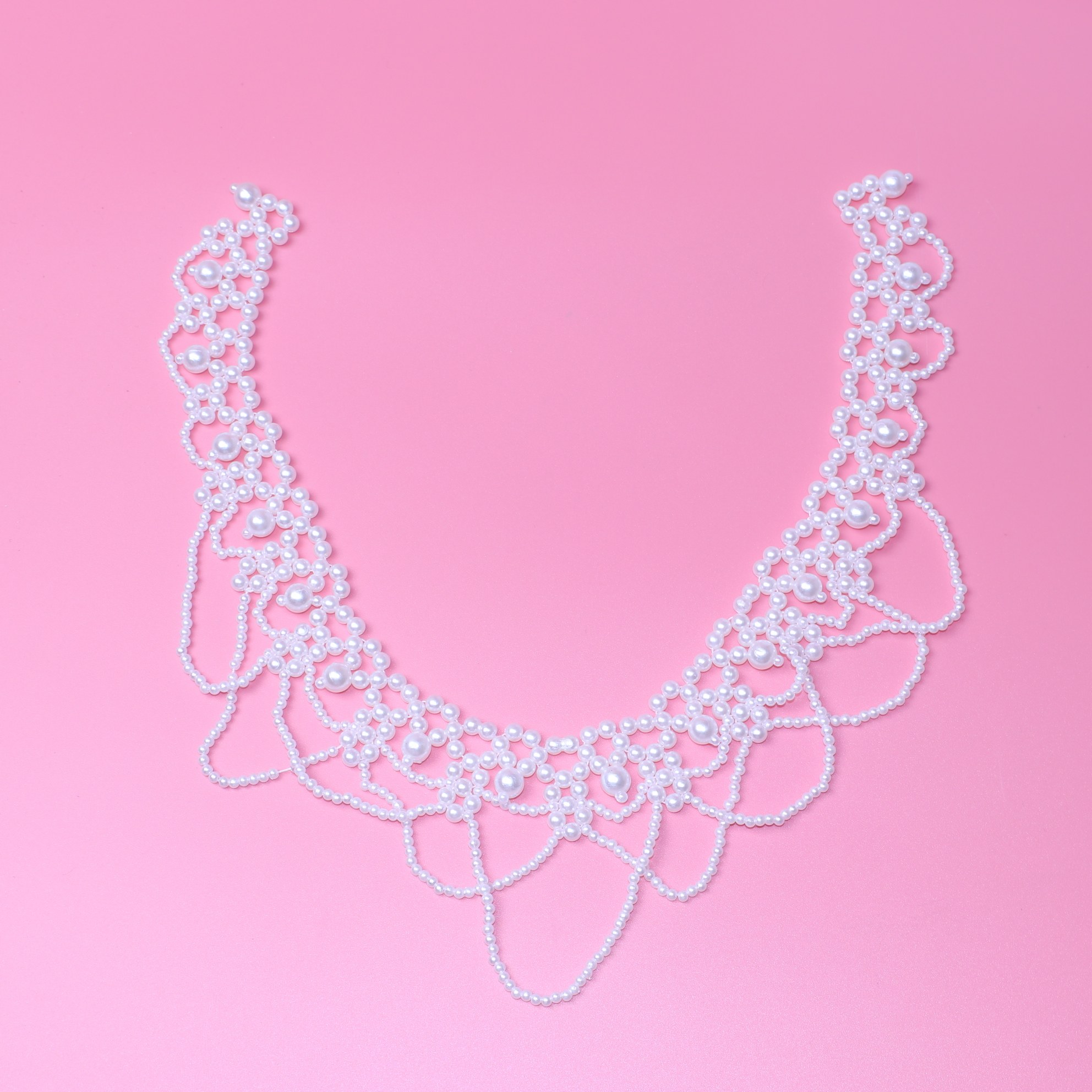 WOMENS MULTI-LAYERED PEARL FALSE COLLAR CELEBRITY KOREAN FAKE COLLAR HANGING PEARL NECKLACE NECKLACE NECKLACE