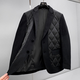 25983P43025冬季新款90%鹅绒羊毛小西装羽绒服控658，男装西服套装，钱塘2019
