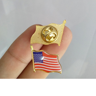 学生校徽美国旗小徽章 加拿大国旗胸针爱国服务胸牌司徽运动会徽
