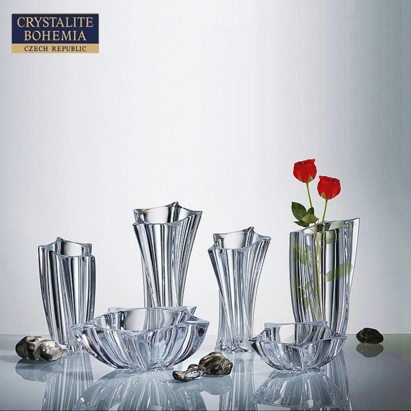 捷克进口Bohemia水晶玻璃客厅花瓶轻奢插花器水养花器皿装饰摆件,家居饰品,花瓶,淘宝优惠券,粉丝福利购,淘宝优惠卷