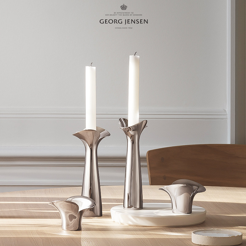 georg jensen乔治杰生欧式轻奢烛台浪漫氛围感晚餐蜡台摆件家用