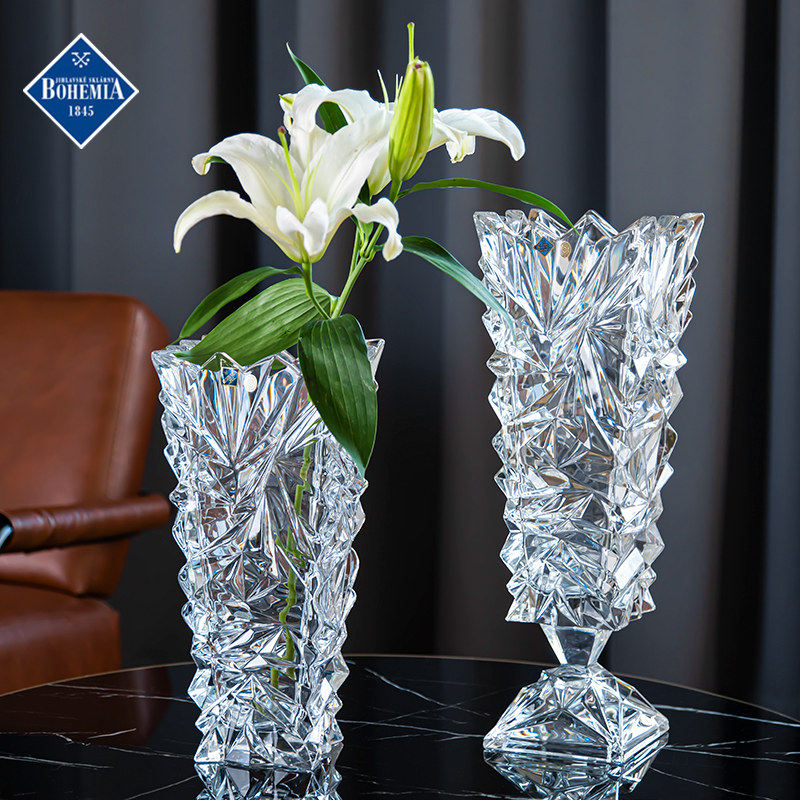 捷克进口BOHEMIA水晶玻璃冰河花瓶时尚插花器餐厅插花家居摆件,家居饰品,花瓶,淘宝优惠券,粉丝福利购,淘宝优惠卷