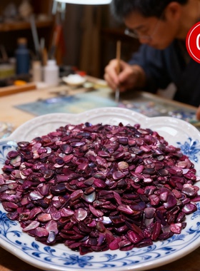 天然蓝紫色鲍鱼碎片 螺钿漆器大漆制作材料 美甲国学作画创作材料