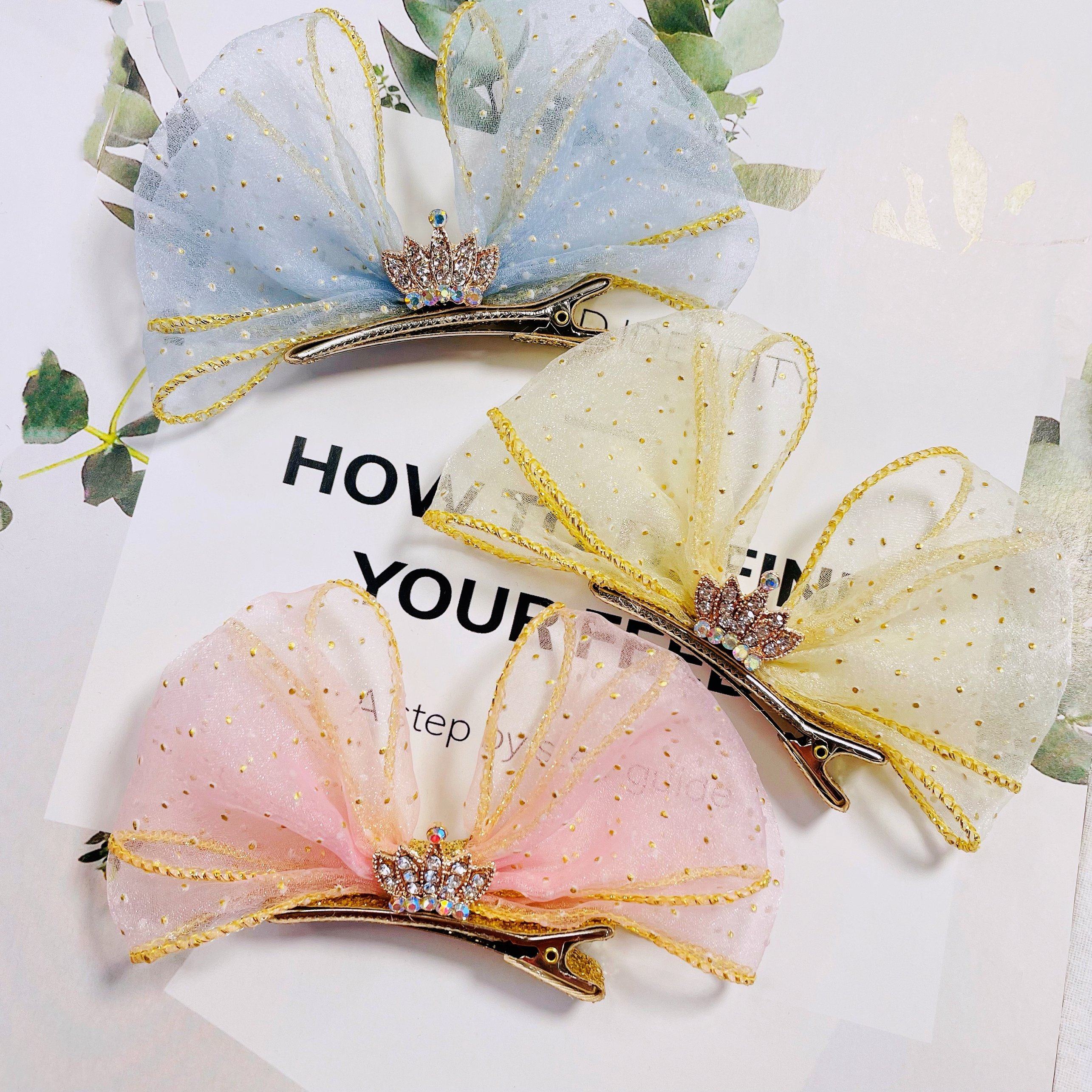 Little Mermaid女孩儿童发饰头饰韩国金波点雪纱立体蝴蝶结顶发夹,童装/婴儿装/亲子装,发饰,淘宝优惠券,粉丝福利购,淘宝优惠卷