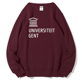 Ghent University留学纪念品根特大学男春秋圆领卫衣加绒宽松无帽