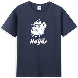 美国乔治城大学GEORGETOWN HOYAS 斗牛犬标志短袖T恤 艾弗森母校