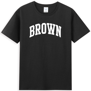 布朗大学短袖Brown University 常青藤联盟美国大学文化衫校园T恤