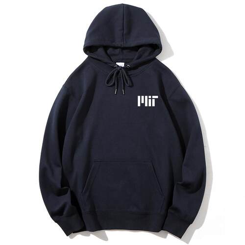 麻省理工加绒连帽卫衣班服男女