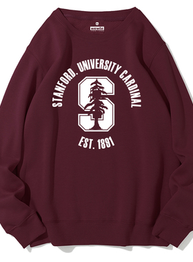 斯坦福大学纪念品STANFORD史丹佛圆领卫衣外套加绒加厚班服