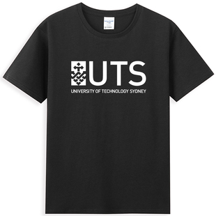 棉班服 纪念品男女款 新品 UTS悉尼科技大学T恤校服圆领简约留学短袖