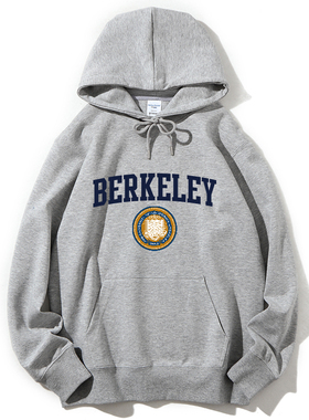 加州大学伯克利分校 带帽套头卫衣 加绒Berkeley男女新款秋冬外套