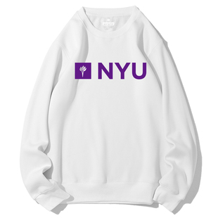 新品NYU美国纽约大学圆领加绒卫衣文化衫校服New York University