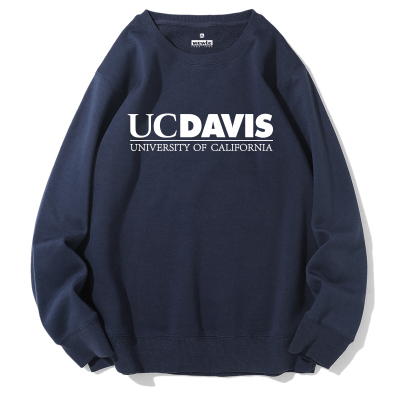 UCD加利福尼亚大学戴维斯分校卫衣圆领套头冬季加绒UC Davis外套