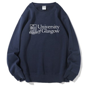 Glasgow校服长袖 抓绒卫衣套头衫 格拉斯哥大学圆领卫衣 新品 春秋