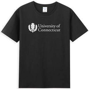 新品康涅狄格大学T恤UCONN班服 文化衫纪念品 圆领纯棉情侣短袖包