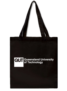 新品QUT昆士兰科技大学帆布包纪念品环保购物袋拉链女文艺单肩