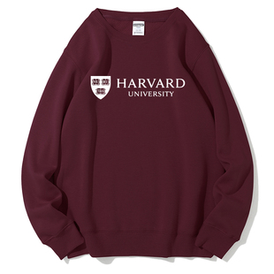 新品Harvard university哈佛大学圆领卫衣纪念品加绒校服 纪念衫