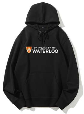 UW滑铁卢大学Waterloo纪念品礼物套头连帽卫衣外套校服班服