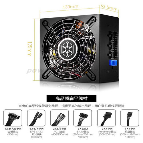 银欣ITX全模组额定500WSFX电源