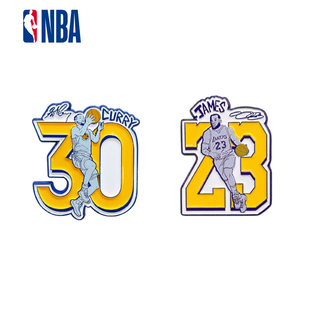 NBA球星形象彩色徽章库里詹姆斯欧文塔图姆纪念品收藏礼品周边