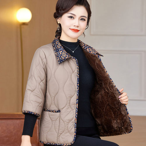 七分袖马甲女秋冬加绒保暖半袖棉衣棉袄中老年妈妈装马夹外穿坎肩