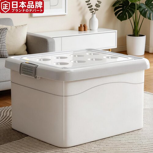 日本进口收纳箱带盖家用大容量