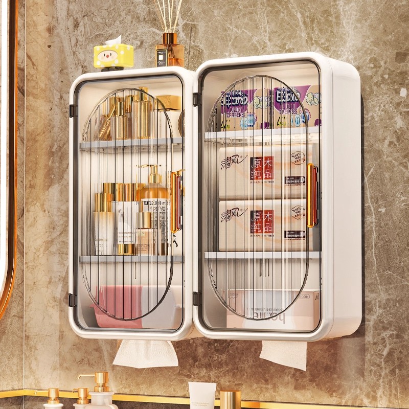 日本进口MUJIE卫生间厕纸盒免打孔卫生纸置物架壁挂式收纳纸巾盒