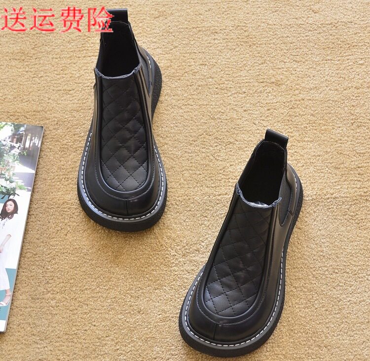 包邮2026新款外贸春秋平底短靴单靴短筒马丁靴骑士靴踝靴圆头女靴