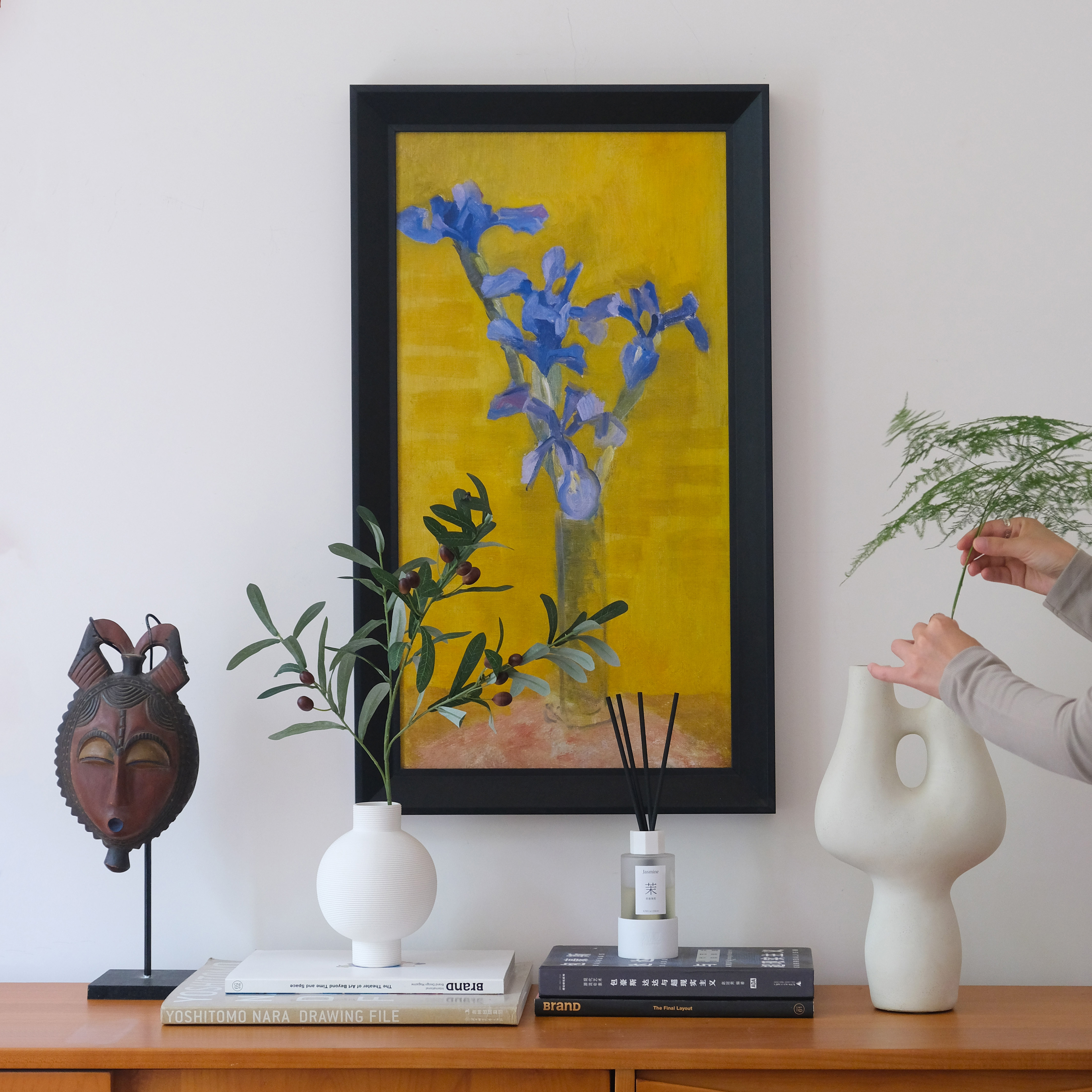 高级感玄关花卉挂画中古风花卉画