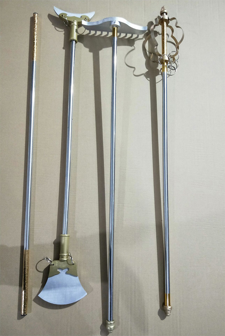 儿童节礼品玩具孩子表演道具木质头不锈钢杆西游记师徒四人武器套