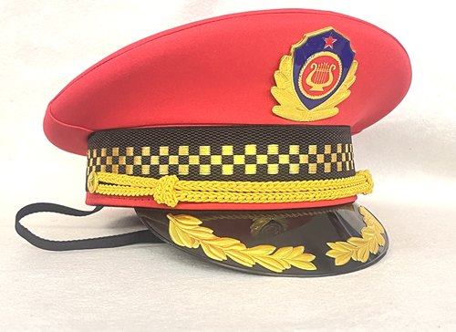 大红色男式大盖帽大沿帽秋冬保安帽物业门卫酒店舞台绣花大檐帽子