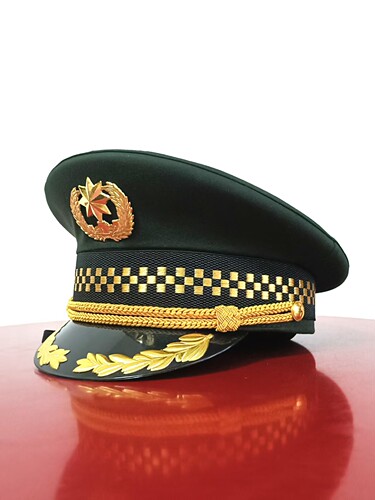 军绿色乐队大檐帽绣花帽檐表演大盖帽影视道具鼓乐队大檐帽