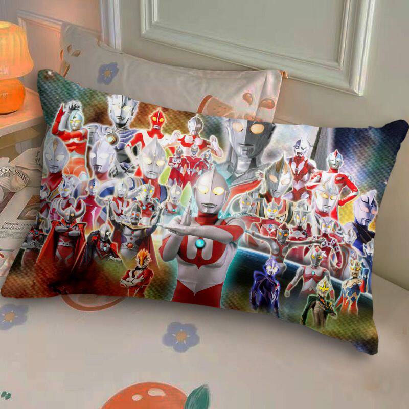 奥特曼小孩枕头睡觉抱枕迪迦赛罗儿童床上靠背垫生日礼物双面印图