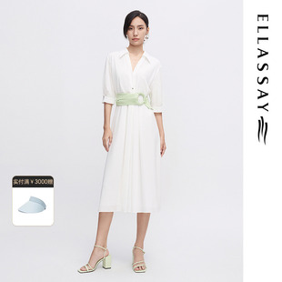 连衣裙女EWF342Y06100 式 温柔白色衬衫 ELLASSAY歌力思春夏新款