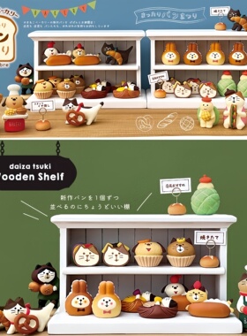 日本进口树脂摆件面包店甜品屋主题猫狗兔鸟蛋糕面包治愈装饰