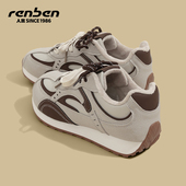 人本阿甘鞋 加绒加厚学生运动厚底增高保暖二棉鞋 女2026秋冬季 新款