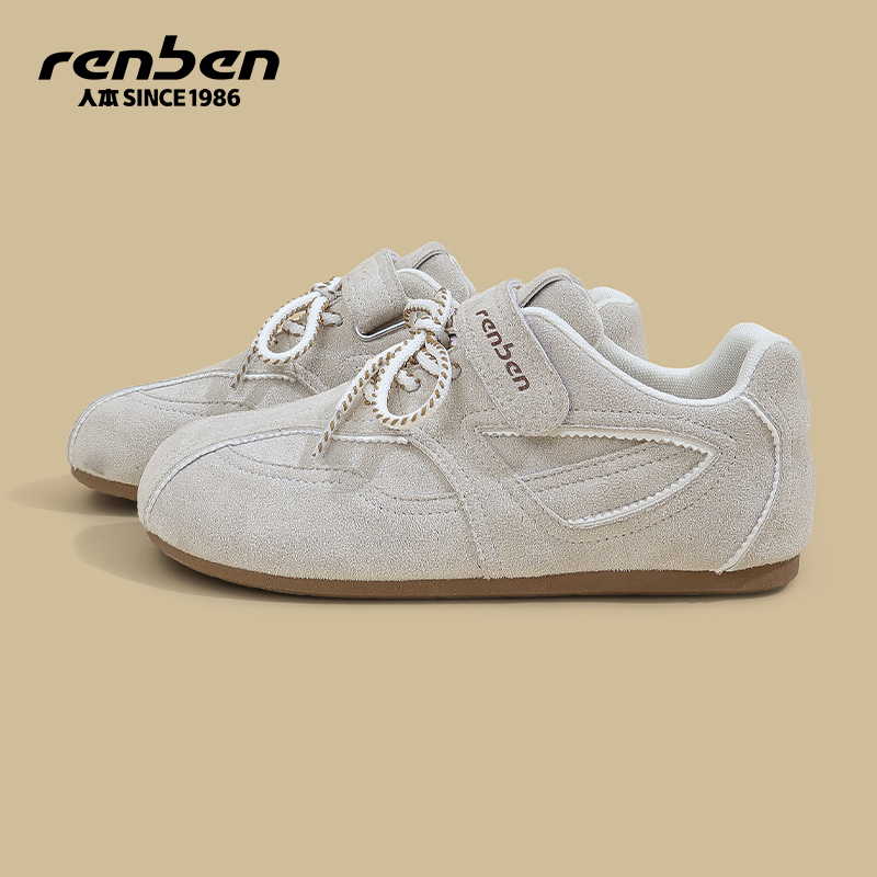 人本德训鞋女运动魔术贴学生板鞋