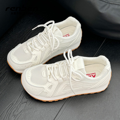 人本运动小白鞋新款休闲阿甘鞋女