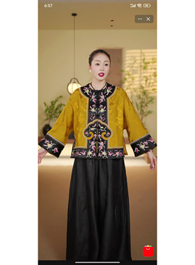 凤轩阁 新款30万针精工刺绣太太服8165